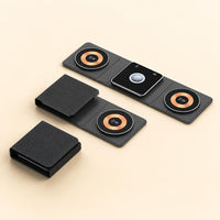 NovaCharge Flex foldable charger opened flat showing three magnetic charging pads